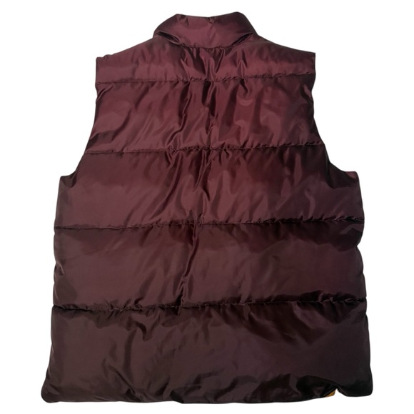 Vintage Steve & Barry's Puffer Vest L Double Down Maroon Outside, Orange Inside - Picture 2 of 5